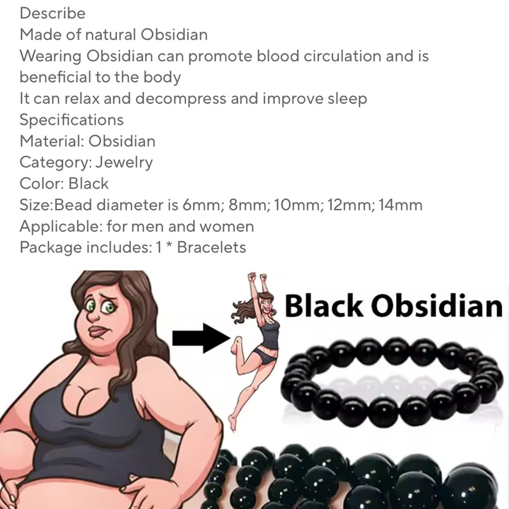 Black Obsidian Beaded Bracelet